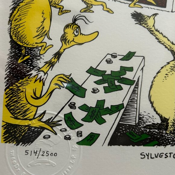 Dr. Seuss Lithograph Sylvester McMonkey McBean's Star Belly Sneech Machine - Picture 4 of 4
